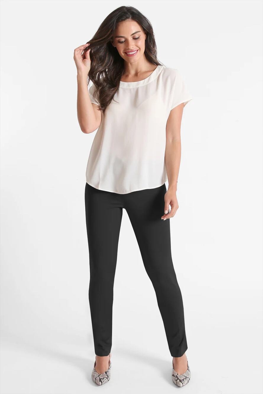 Peace of Cloth Jasmine Pant in Paramount Knit Black Zip Front Size 10 66P123
